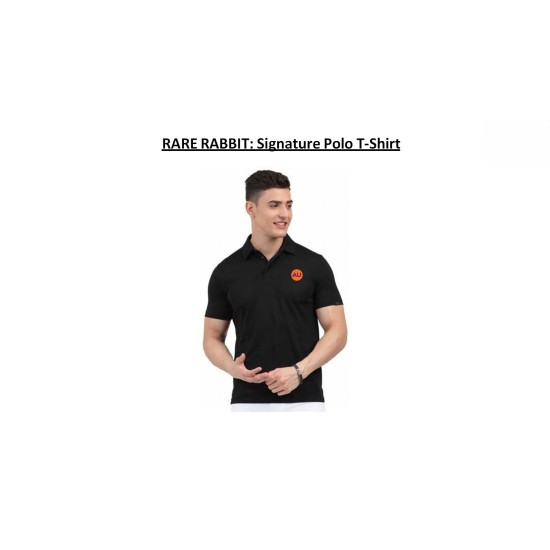 Rare Rabbit Signature Polo T-shirt black